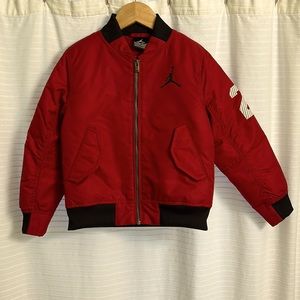 Jordan | Boys Bomber Style Jacket Red & Black Size 6